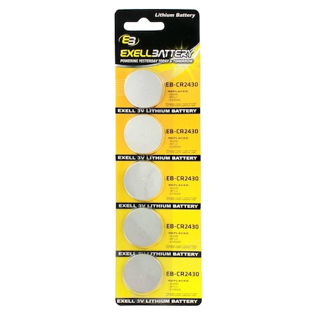 Exell Battery 5pack Exell 3V Lithium Coin Cell Battery Replaces DL2430 EB-CR2430